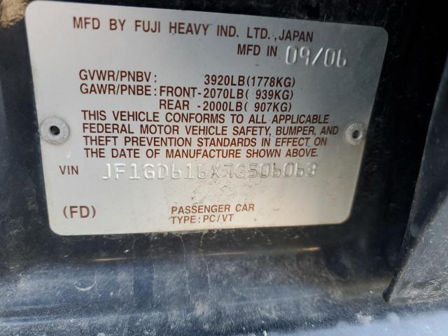 Photo 10 from auction – 2007 SUBARU IMPREZA 2. with VIN JF1GD616X7G506063