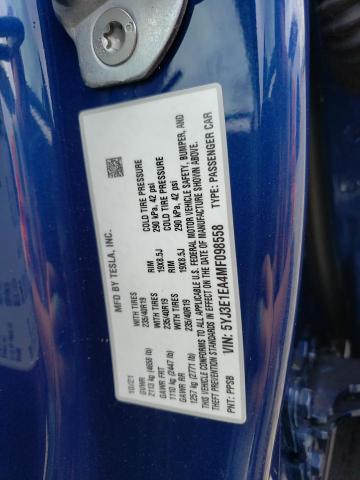 Photo 10 from auction – 2021 TESLA MODEL 3 with VIN 5YJ3E1EA4MF098558