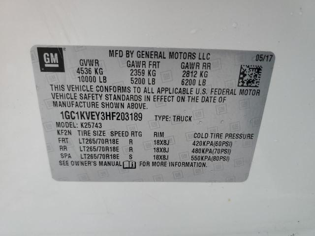Photo 10 from auction – 2017 CHEVROLET SILVERADO with VIN 1GC1KVEY3HF203189