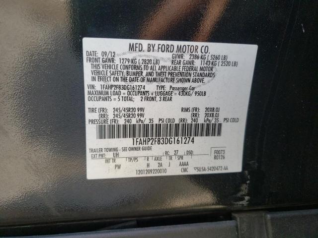 Photo 10 from auction – 2013 FORD TAURUS LIM with VIN 1FAHP2F83DG161274