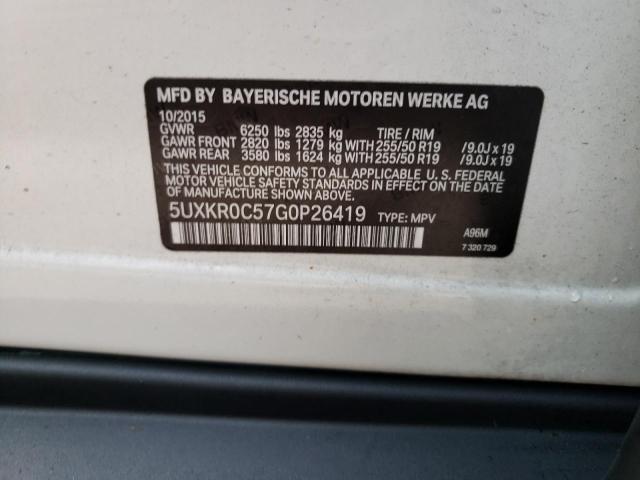 Photo 10 from auction – 2016 BMW X5 XDRIVE3 with VIN 5UXKR0C57G0P26419