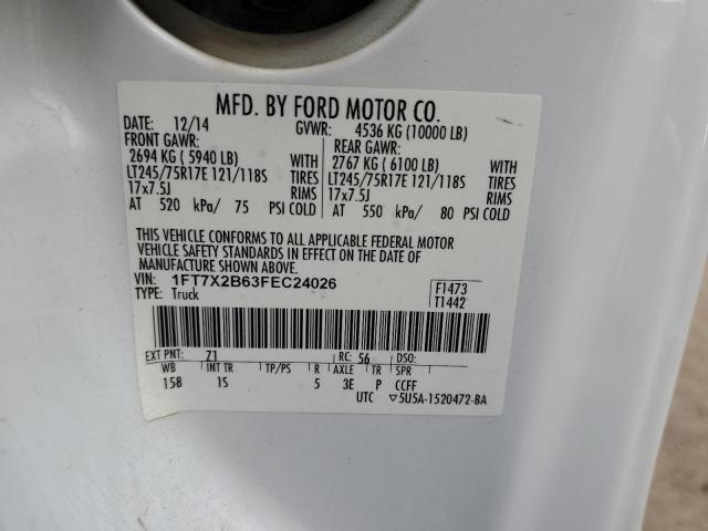 Photo 10 from auction – 2015 FORD F250 SUPER with VIN 1FT7X2B63FEC24026