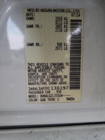 Photo 10 from auction – 2015 NISSAN ALTIMA 2.5 with VIN 1N4AL3AP2FC136197