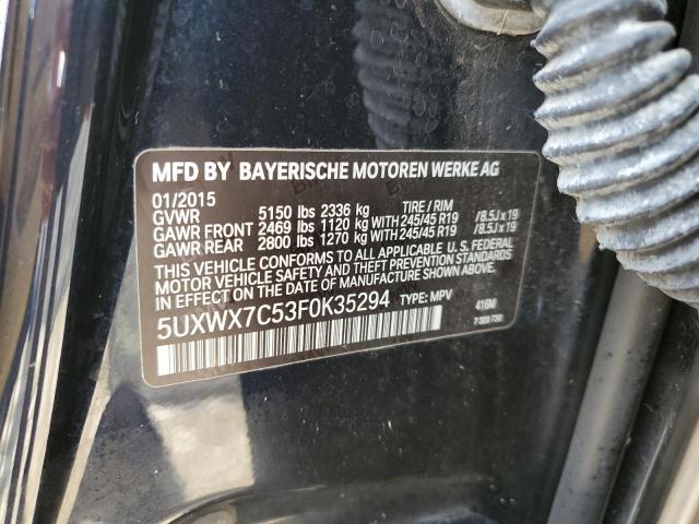 Photo 10 from auction – 2015 BMW X3 XDRIVE3 with VIN 5UXWX7C53F0K35294