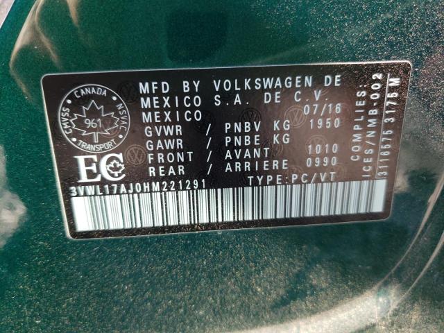 Photo 10 from auction – 2017 VOLKSWAGEN JETTA SEL with VIN 3VWL17AJ0HM221291