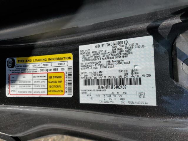 Photo 10 from auction – 2015 FORD MUSTANG with VIN 1FA6P8TH3F5402439