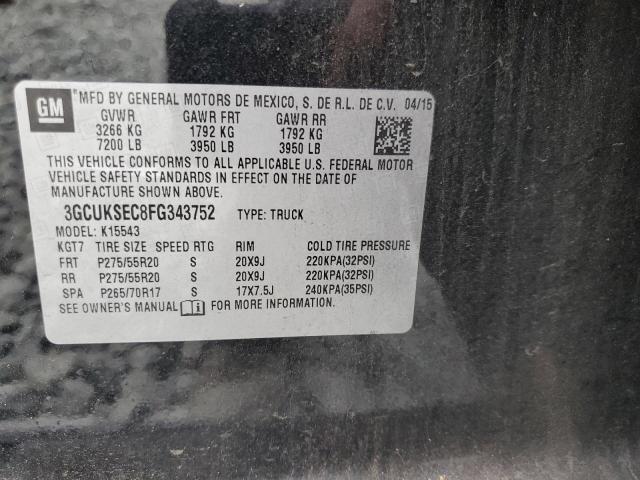 Photo 10 from auction – 2015 CHEVROLET SILVERADO with VIN 3GCUKSEC8FG343752