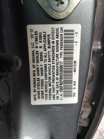 Photo 10 from auction – 2013 HONDA CIVIC EX with VIN 19XFB2F89DE006017