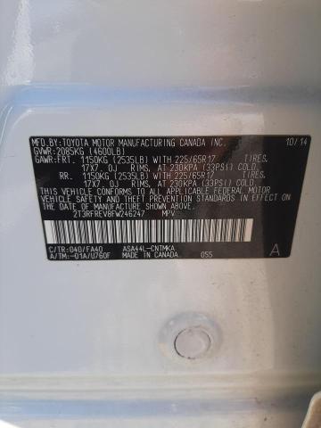 Photo 10 from auction – 2015 TOYOTA RAV4 XLE with VIN 2T3RFREV8FW246247