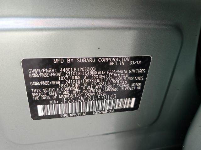 Photo 10 from auction – 2018 SUBARU FORESTER 2 with VIN JF2SJAWC8JH570149