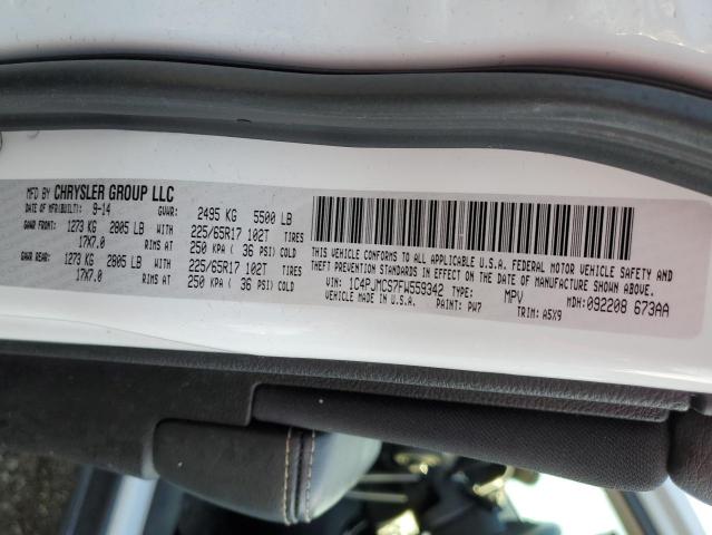 Photo 10 from auction – 2015 JEEP CHEROKEE L with VIN 1C4PJMCS7FW559342