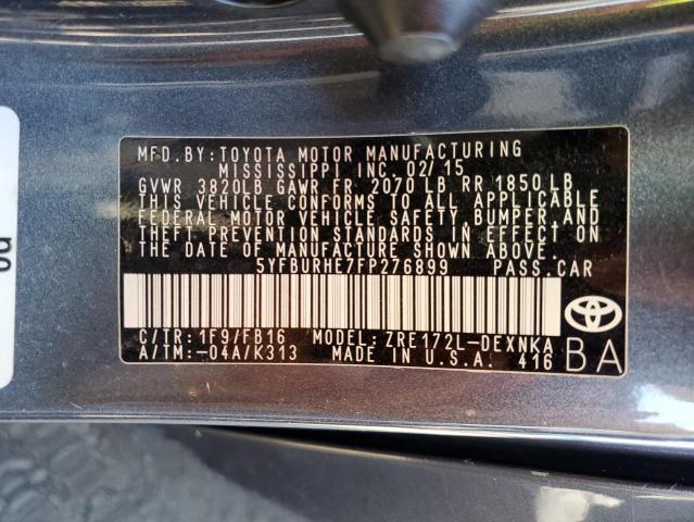 Photo 10 from auction – 2015 TOYOTA COROLLA L with VIN 5YFBURHE7FP276899