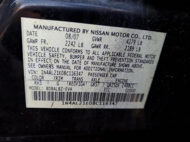 Photo 10 from auction – 2008 NISSAN ALTIMA 2.5 with VIN 1N4AL21E08C116347