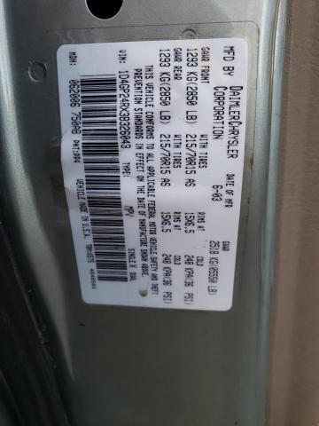 Photo 10 from auction – 2003 DODGE GRAND CARA with VIN 1D4GP24RX3B326043