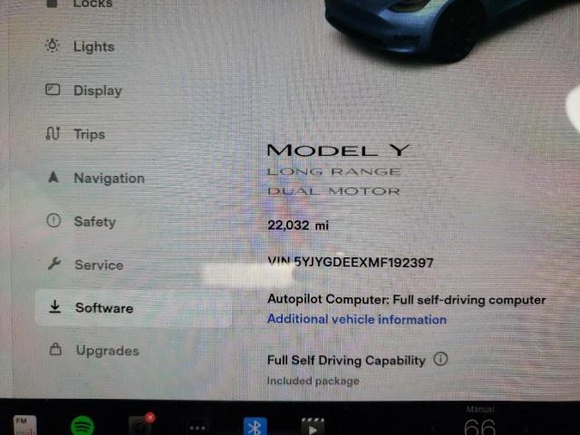Photo 8 from auction – 2021 TESLA MODEL Y with VIN 5YJYGDEEXMF192397