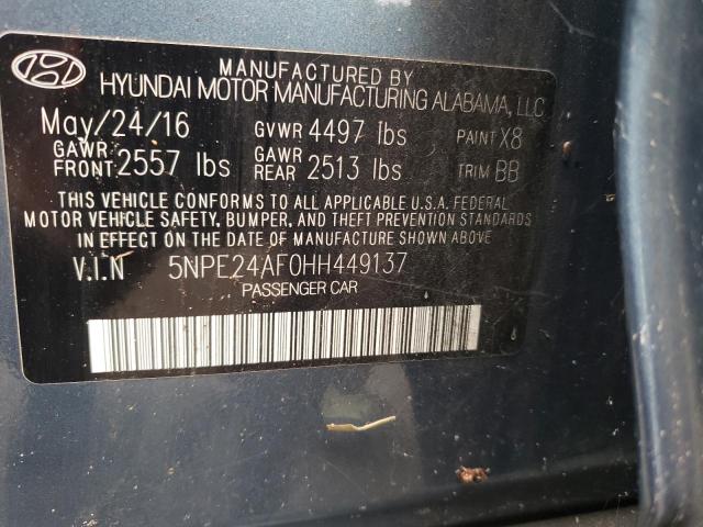 Photo 10 from auction – 2017 HYUNDAI SONATA SE with VIN 5NPE24AF0HH449137