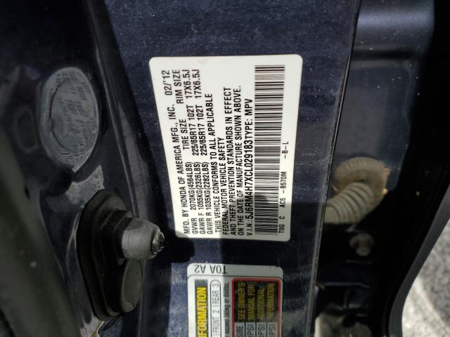 Photo 10 from auction – 2012 HONDA CR-V EXL with VIN 5J6RM4H7XCL029183