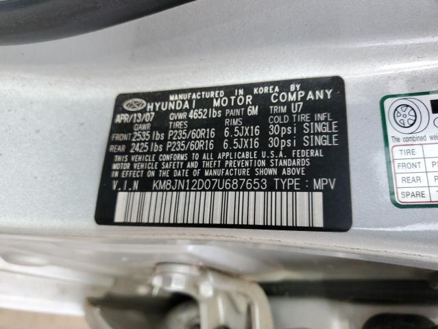 Photo 10 from auction – 2007 HYUNDAI TUCSON SE with VIN KM8JN12D07U687653