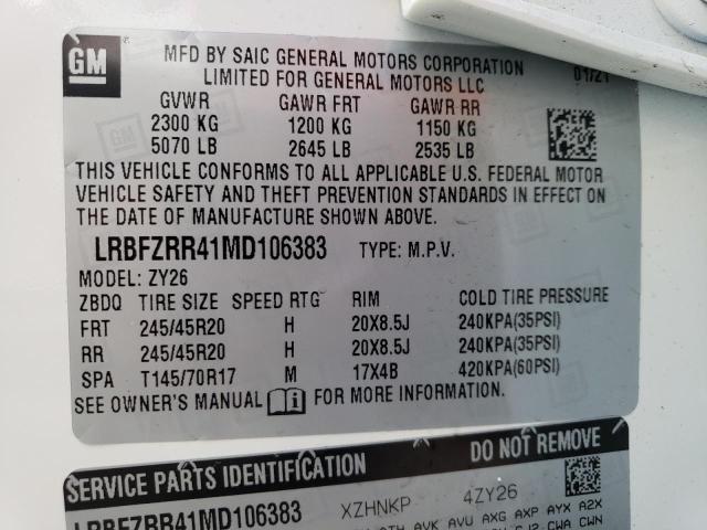 صورة رقم 10 من المزاد - 2021 BUICK ENVISION A مع VIN LRBFZRR41MD106383