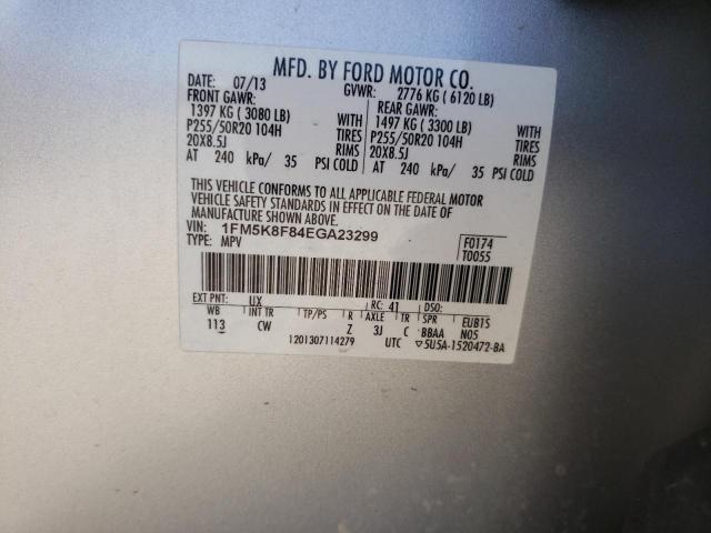 Photo 10 from auction – 2014 FORD EXPLORER L with VIN 1FM5K8F84EGA23299