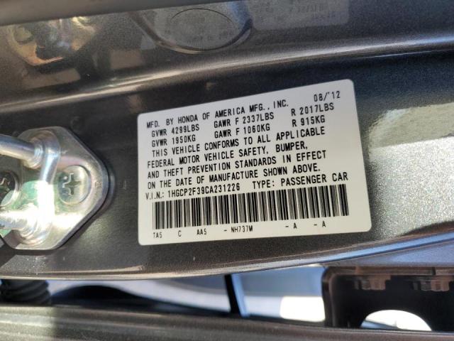 Photo 10 from auction – 2012 HONDA ACCORD LX with VIN 1HGCP2F39CA231226
