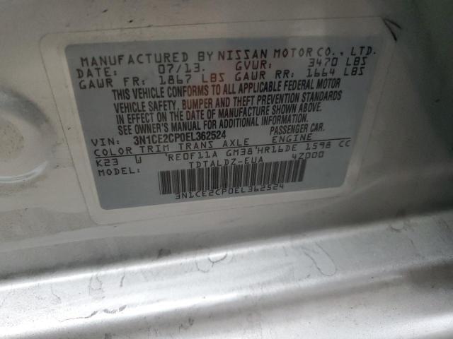 Photo 10 from auction – 2014 NISSAN VERSA NOTE with VIN 3N1CE2CP0EL362524