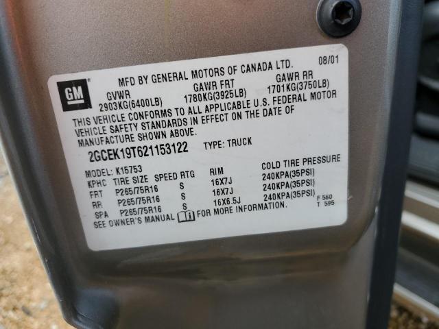 Photo 10 from auction – 2002 CHEVROLET SILVERADO with VIN 2GCEK19T621153122
