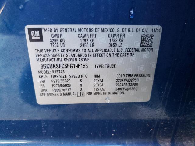 Photo 10 from auction – 2015 CHEVROLET SILVERADO with VIN 3GCUKSEC6FG196153