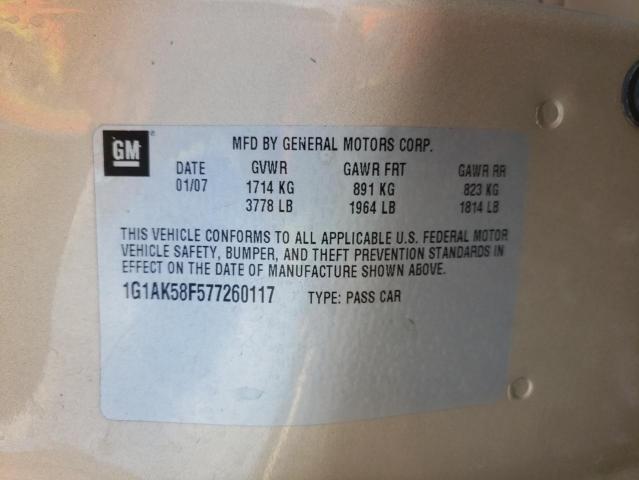 Photo 10 from auction – 2007 CHEVROLET COBALT LS with VIN 1G1AK58F577260117