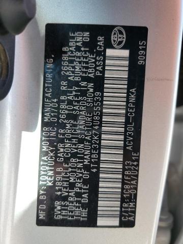 Photo 10 from auction – 2004 TOYOTA CAMRY LE with VIN 4T1BE32K74U855539