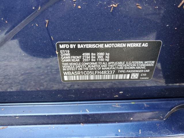 Photo 10 from auction – 2020 BMW 330I with VIN WBA5R1C05LFH48337