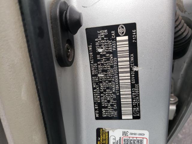 Photo 10 from auction – 2007 TOYOTA CAMRY LE with VIN 4T1BK46K87U507939