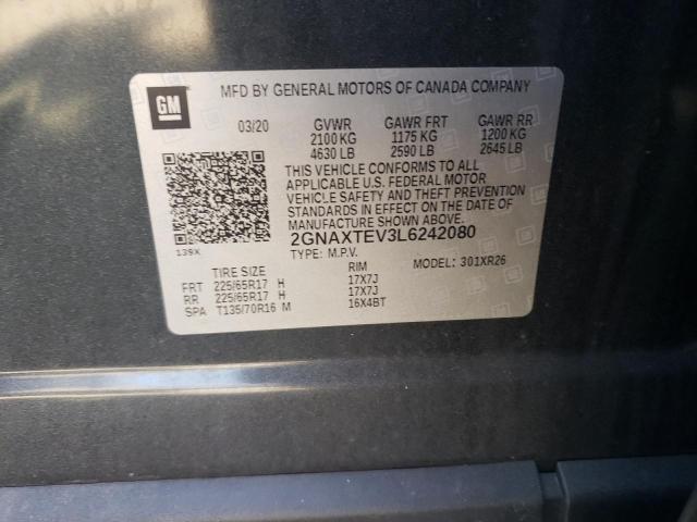 Photo 10 from auction – 2020 CHEVROLET EQUINOX LT with VIN 2GNAXTEV3L6242080