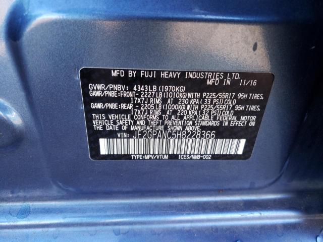 Photo 10 from auction – 2017 SUBARU CROSSTREK with VIN JF2GPANC5H8228366