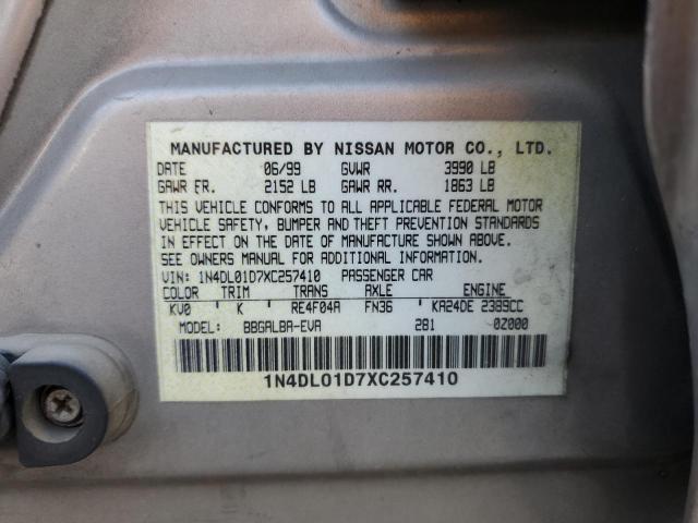 Photo 10 from auction – 1999 NISSAN ALTIMA XE with VIN 1N4DL01D7XC257410