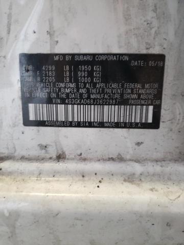 Photo 10 from auction – 2018 SUBARU IMPREZA PR with VIN 4S3GKAD68J3622987