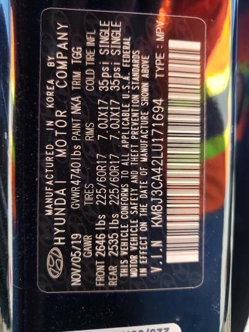 Photo 10 from auction – 2020 HYUNDAI TUCSON LIM with VIN KM8J3CA42LU171694