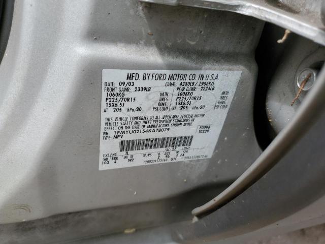 Photo 10 from auction – 2004 FORD ESCAPE XLS with VIN 1FMYU02154KA78079