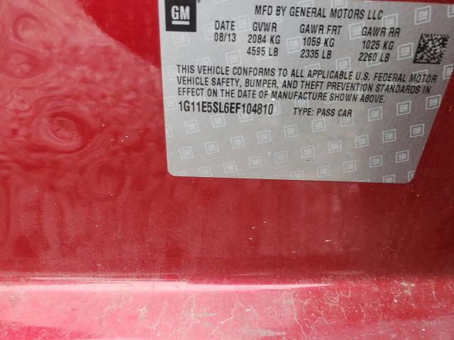 Photo 10 from auction – 2014 CHEVROLET MALIBU 2LT with VIN 1G11E5SL6EF104810