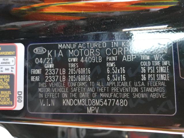 Photo 10 from auction – 2021 KIA NIRO LXS with VIN KNDCM3LD8M5477480
