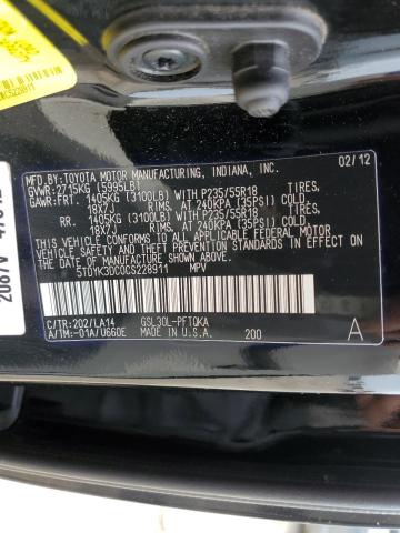 Photo 10 from auction – 2012 TOYOTA SIENNA XLE with VIN 5TDYK3DC0CS228911