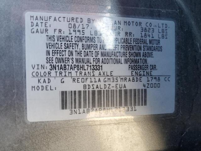 Photo 10 from auction – 2017 NISSAN SENTRA S with VIN 3N1AB7AP8HL713331