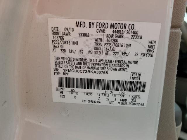 Photo 10 from auction – 2011 FORD ESCAPE XLS with VIN 1FMCU0C72BKA36768