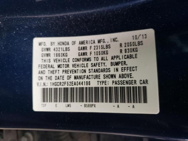 Photo 10 from auction – 2014 HONDA ACCORD SPO with VIN 1HGCR2F52EA044196