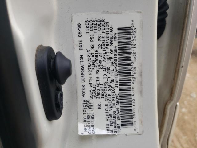 Photo 10 from auction – 1998 LEXUS LX 470 with VIN JT6HT00WXW0018584