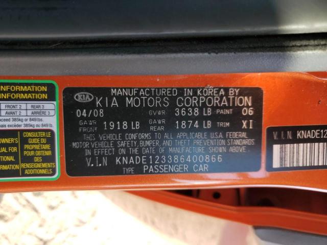 Photo 10 from auction – 2008 KIA RIO BASE with VIN KNADE123386400866