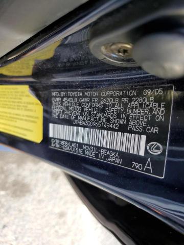 Photo 10 from auction – 2006 LEXUS ES 330 with VIN JTHBA30G965149442