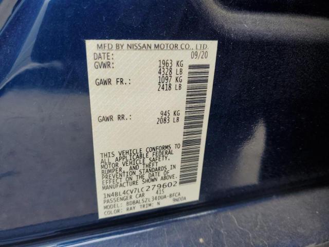 Photo 10 from auction – 2020 NISSAN ALTIMA SR with VIN 1N4BL4CV7LC279602