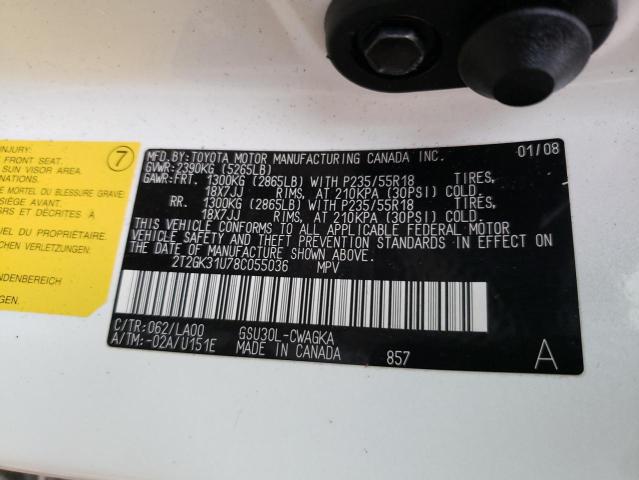 Photo 10 from auction – 2008 LEXUS RX 350 with VIN 2T2GK31U78C055036