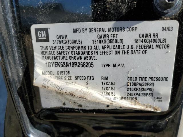 Photo 10 from auction – 2003 CADILLAC ESCALADE with VIN 1GYEK63N13R268205
